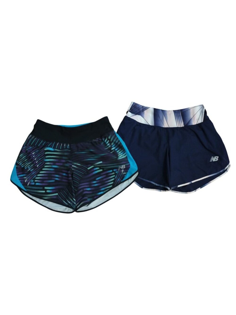 New Balance Womens Running Shorts Set Size S Abstract Print Lined Athletic.